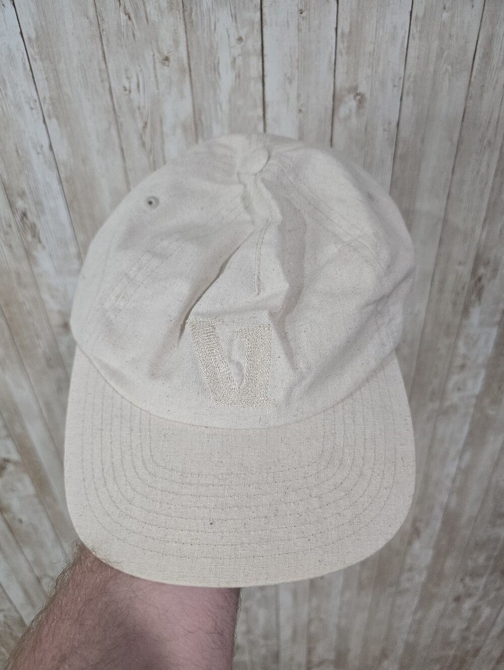 Vuori Hemp Blend V Logo Tan Baseball Cap